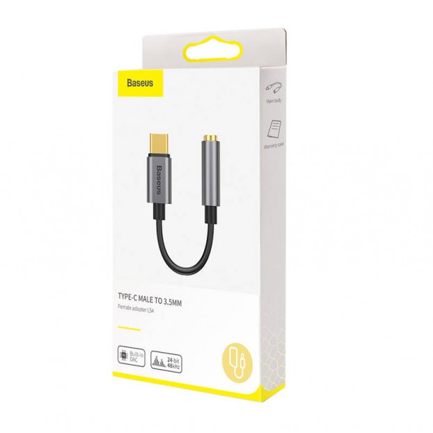 Adaptor Audio Baseus L54 Jack 3.5mm to USB-C - Gri Adaptor Audio Baseus L54 Jack 3.5mm to USB-C - Gri