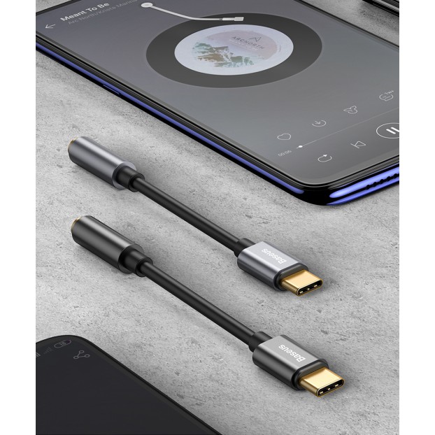 Adaptor Audio Baseus L54 Jack 3.5mm to USB-C - Gri Adaptor Audio Baseus L54 Jack 3.5mm to USB-C - Gri