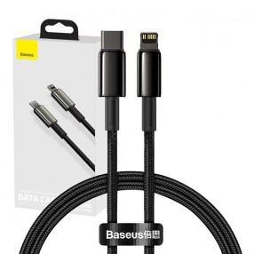 Cablu BASEUS Tungsten Gold Fast Charging Type-C to Lightning PD 20W - Negru