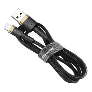 Cablu BASEUS Cafule USB to Lightning, 2.4A, 1m - Auriu & Negru