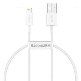 Cablu BASEUS Superior Series USB to Lightning, 2.4A, 0.25m - Alb
