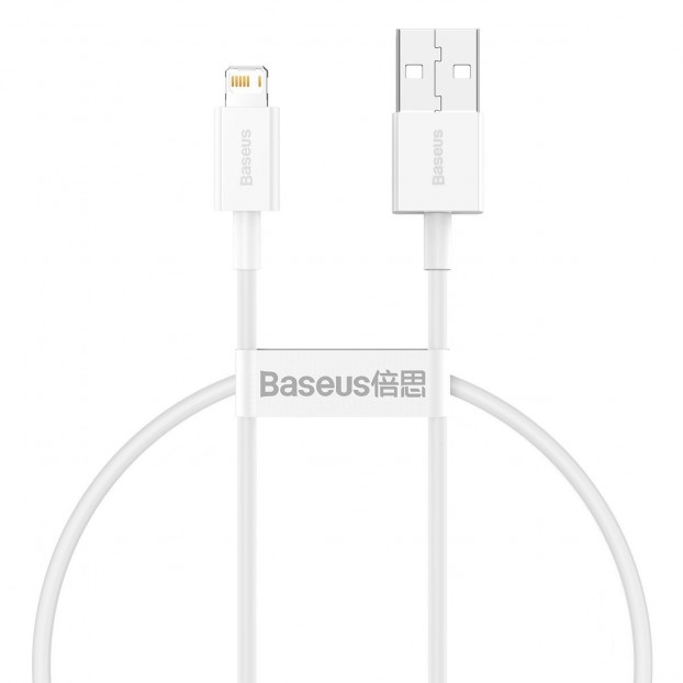Cablu BASEUS Superior Series USB to Lightning, 2.4A, 0.25m - Alb