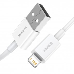 Cablu BASEUS Superior Series USB to Lightning, 2.4A, 0.25m - Alb