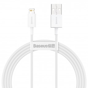 Cablu BASEUS Superior Series USB to Lightning, 2.4A, 1.5m - Alb