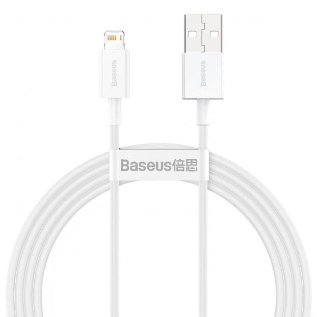 Cablu BASEUS Superior Series USB to Lightning, 2.4A, 1.5m - Alb
