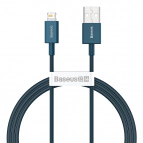Cablu BASEUS Superior Series USB to Lightning, 2.4A, 1m - Albastru
