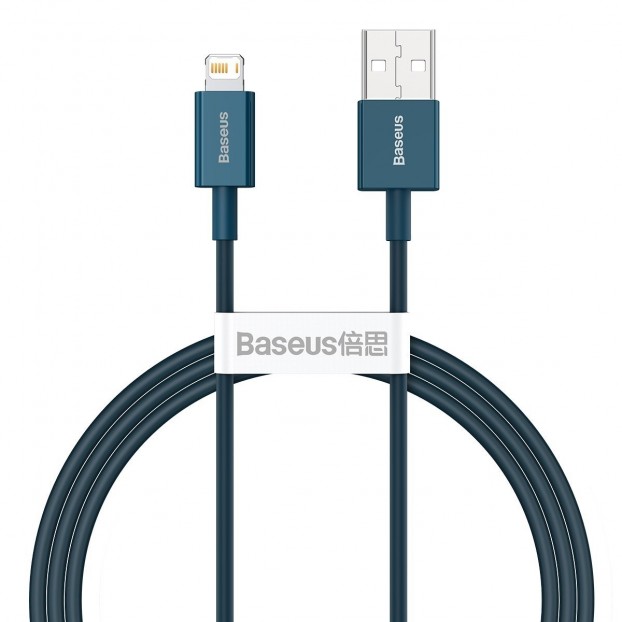Cablu BASEUS Superior Series USB to Lightning, 2.4A, 1m - Albastru