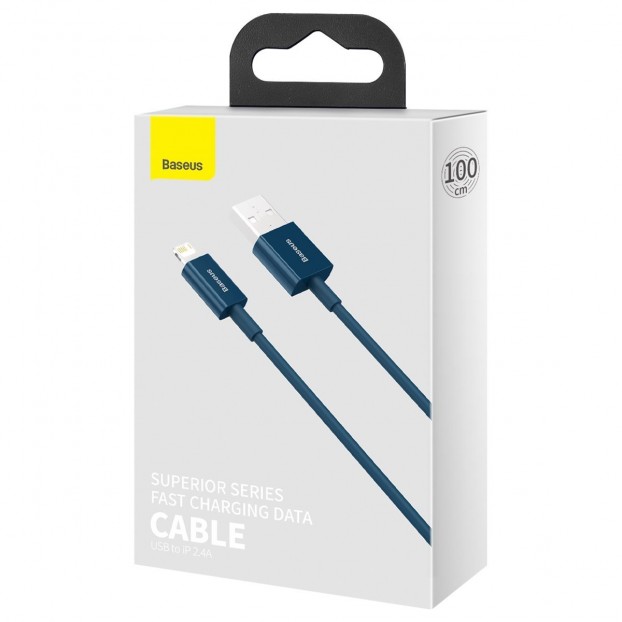 Cablu BASEUS Superior Series USB to Lightning, 2.4A, 1m - Albastru Cablu BASEUS Superior Series USB to Lightning, 2.4A, 1m - Albastru