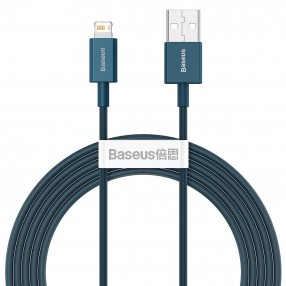 Cablu BASEUS Superior Series USB to Lightning, 2.4A, 2m - Albastru