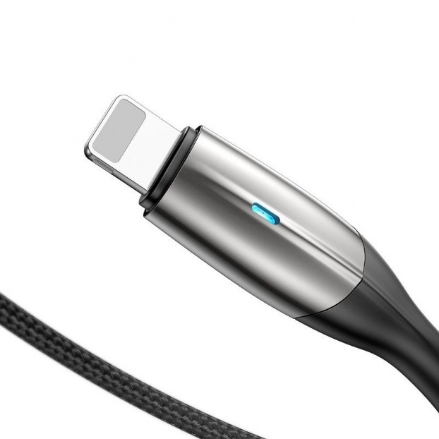 Cablu Baseus Horizontal LED USB to Lightning, 2.4A, 0.5m - Negru Cablu Baseus Horizontal LED USB to Lightning, 2.4A, 0.5m - Negru