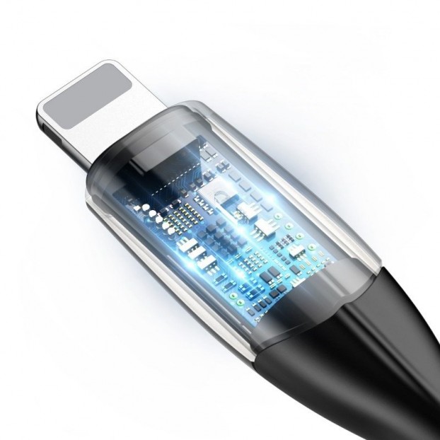 Cablu Baseus Horizontal LED USB to Lightning, 2.4A, 0.5m - Negru Cablu Baseus Horizontal LED USB to Lightning, 2.4A, 0.5m - Negru