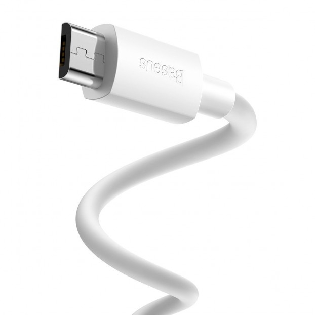 Set Cablu BASEUS Simple Wisdom USB to Micro USB, 2.1A. 1.5m, 2buc/set - Alb