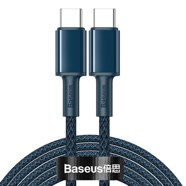 Cablu BASEUS High Density Type-C to Type-C, 100W, 5A, 2m - Albastru