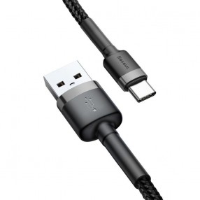 Cablu BASEUS Cafule USB to Type-C, 3A, 1m - Gri & Negru