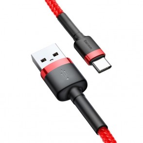 Cablu BASEUS Cafule USB to Type-C, 3A, 1m - Rosu
