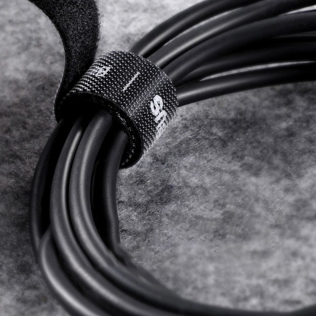 Organizator cabluri Baseus Rainbow Circle Velcro Straps, 1m - Negru