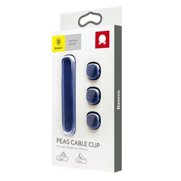 Set Organizator Cabluri Baseus Peas Cable Clip - Albastru