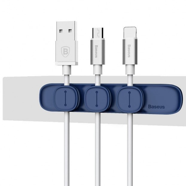 Set Organizator Cabluri Baseus Peas Cable Clip - Albastru