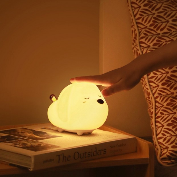Lampa LED Wireless BASEUS Cute Series Doggie, 1100 mAh, Silicon, RGB - Alb