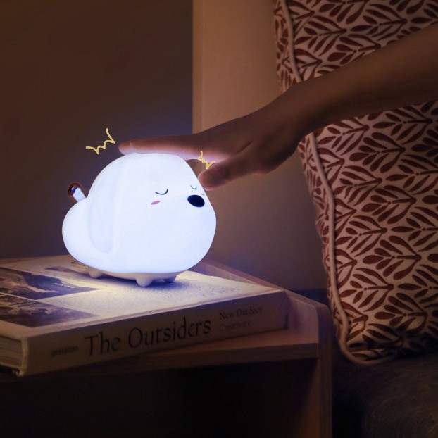Lampa LED Wireless BASEUS Cute Series Doggie, 1100 mAh, Silicon, RGB - Alb