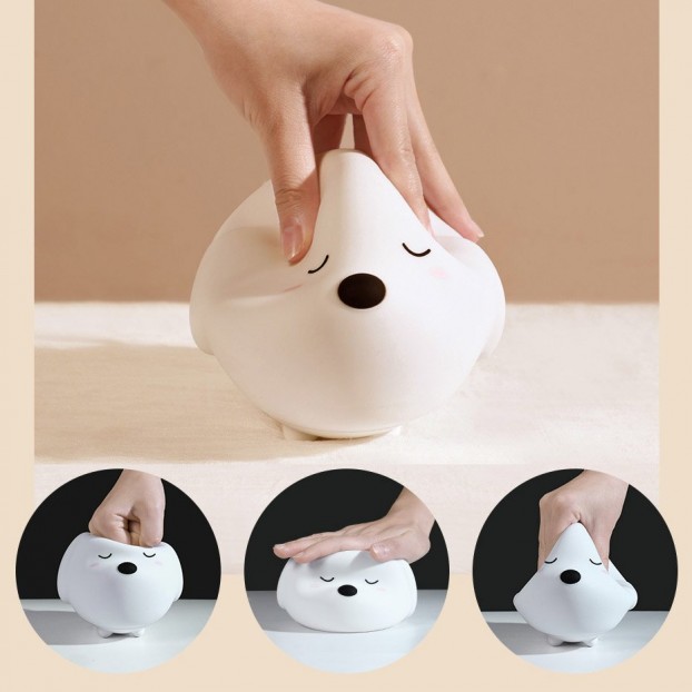 Lampa LED Wireless BASEUS Cute Series Doggie, 1100 mAh, Silicon, RGB - Alb