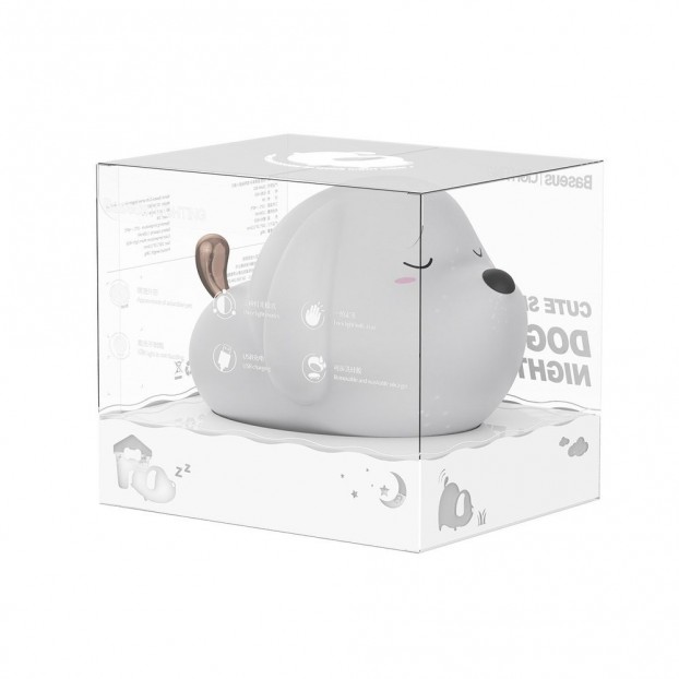 Lampa LED Wireless BASEUS Cute Series Doggie, 1100 mAh, Silicon, RGB - Alb