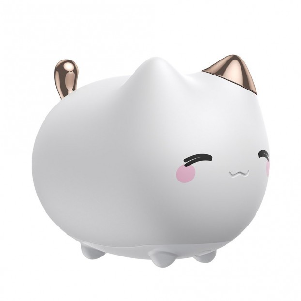 Lampa LED Wireless BASEUS Cute Series Kitty, 1100 mAh, Silicon, RGB - Alb