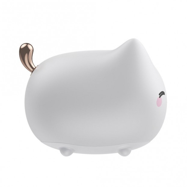 Lampa LED Wireless BASEUS Cute Series Kitty, 1100 mAh, Silicon, RGB - Alb