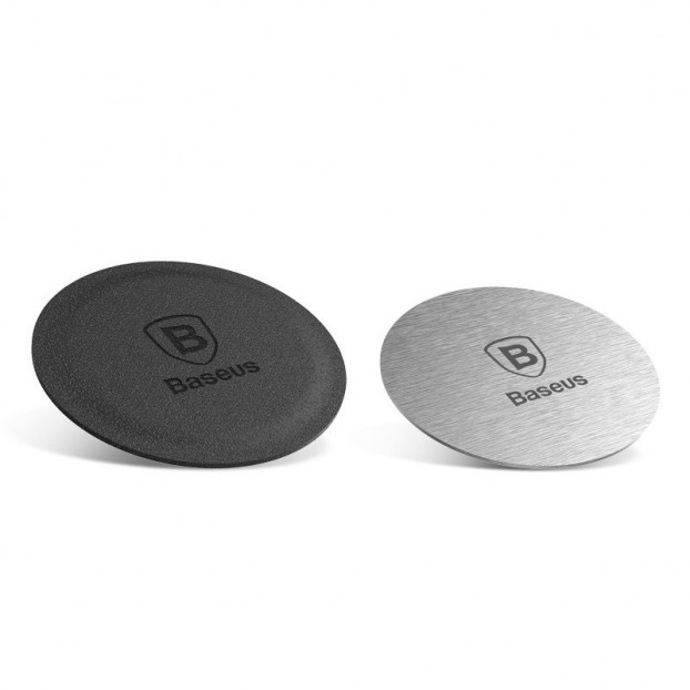Set 2 Placute Metalice Baseus Iron Suit Kit pentru suporturi auto magnetice - Negru