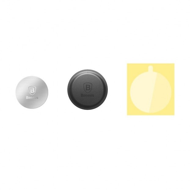 Set 2 Placute Metalice Baseus Iron Suit Kit pentru suporturi auto magnetice - Negru