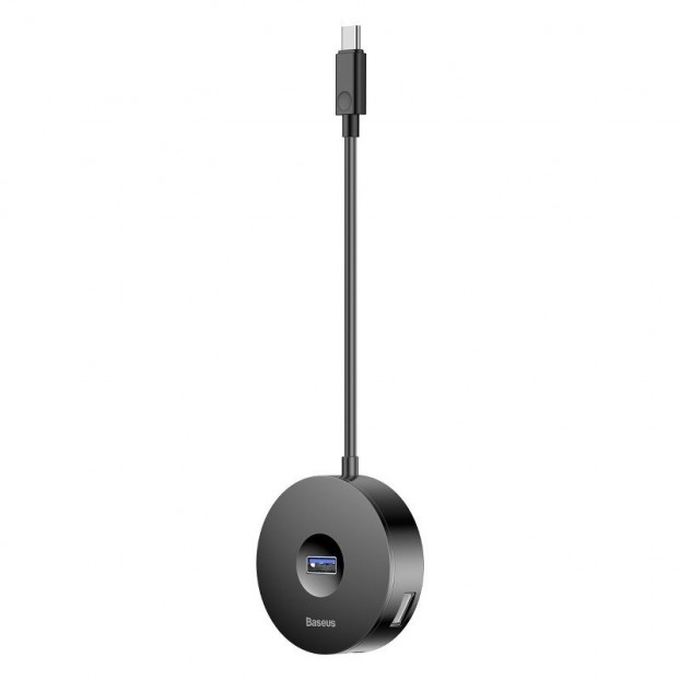 Statie HUB Baseus Airjoy Round Box HUB Adapter, Type-C to USB3.0*1 + USB2.0*3 - Negru
