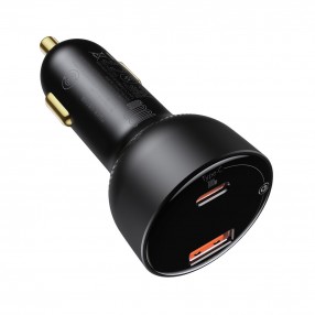 Set Incarcator Auto Baseus Supreme Car Charger 1x USB, 1x USB C, 100W + Cablu USB C - USB C - Negru