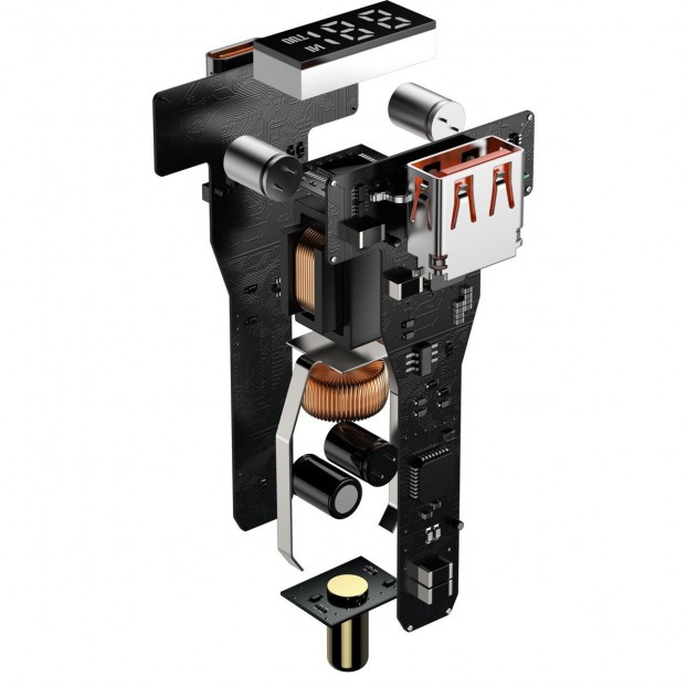Set Incarcator Auto Baseus Supreme Car Charger 1x USB, 1x USB C, 100W + Cablu USB C - USB C - Negru