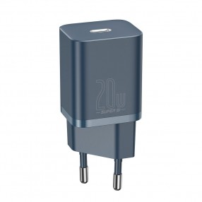 Set Incarcator de retea Baesus Super Si Quick Charger 1C 20W + Cablu USB C - Lightning 1m - Albastru