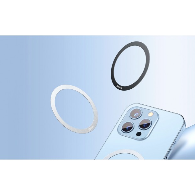 Set 2x Adaptor Magnet Baseus Halo Series Magnetic Ring MagSafe - Negru 