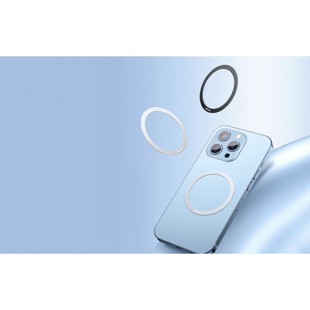 Set 2x Adaptor Magnet Baseus Halo Series Magnetic Ring MagSafe - Negru 