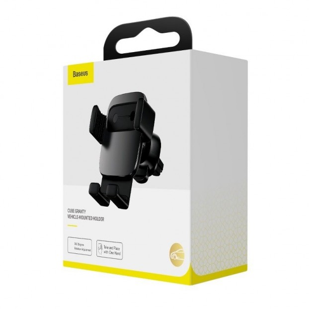 Suport Auto Baseus Cube Gravitational pentru grila de ventilatie - Negru Suport Auto Baseus Cube Gravitational pentru grila de ventilatie - Negru