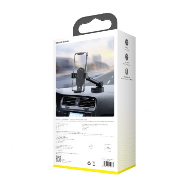Suport Auto Baseus Simplism Gravity pentru bord sau parbriz - Negru