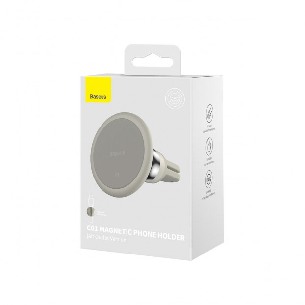 Suport Auto Baseus C01 Magnetic Phone Holder Air Outlet Version pentru grila de ventilatie - Alb