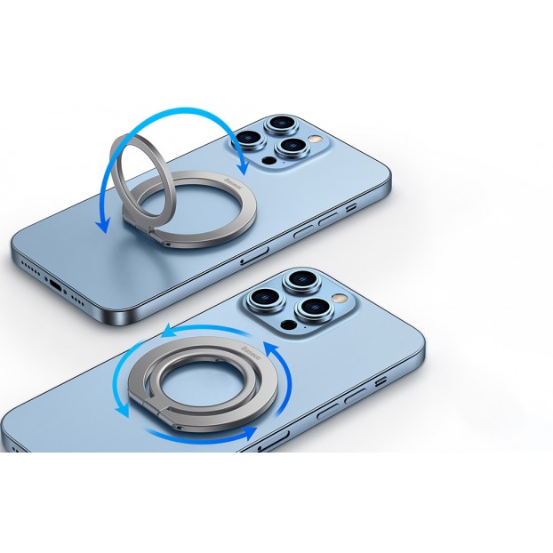 Suport tip inel metalic pentru telefon Baseus Halo Ring Holder - Silver Suport tip inel metalic pentru telefon Baseus Halo Ring Holder - Silver