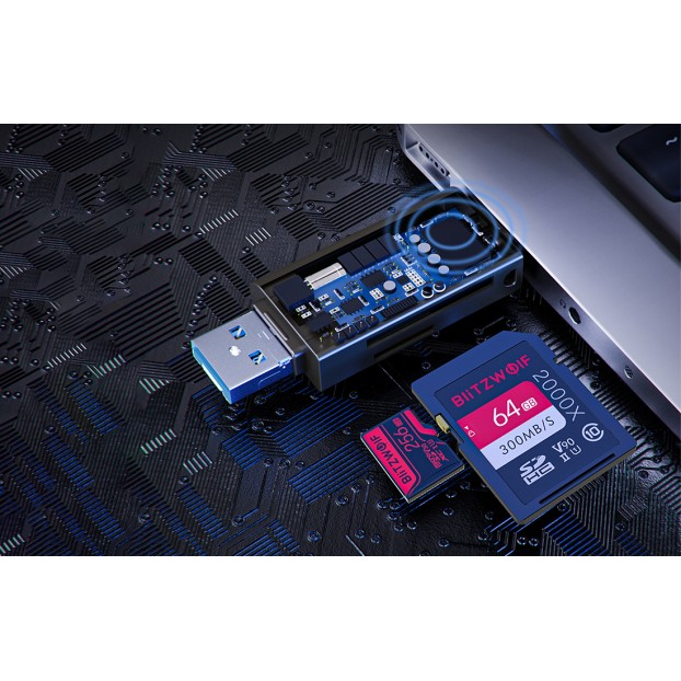 Card reader BlitzWolf BW-CR1SD USB-C / USB-A - Negru Card reader BlitzWolf BW-CR1SD USB-C / USB-A - Negru