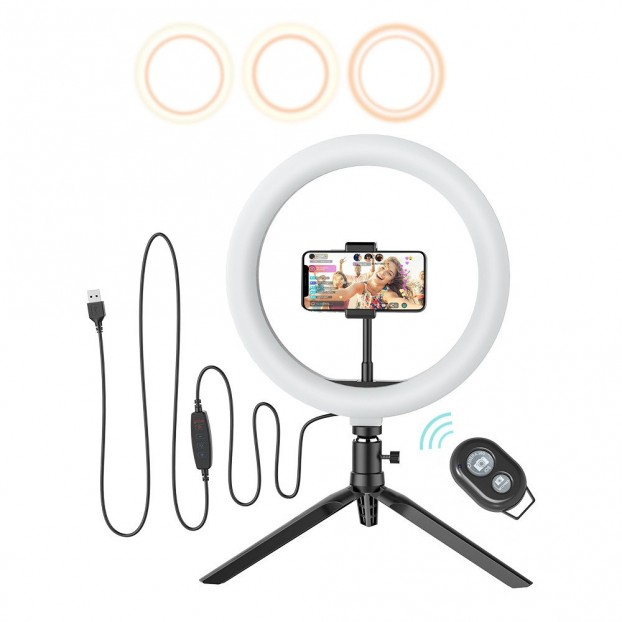 Lampa Circulara LED cu Suport telefon BlitzWolf  BW-SL3 LED Flash Ring