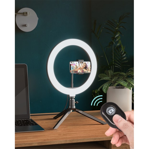 Lampa Circulara LED cu Suport telefon BlitzWolf  BW-SL3 LED Flash Ring