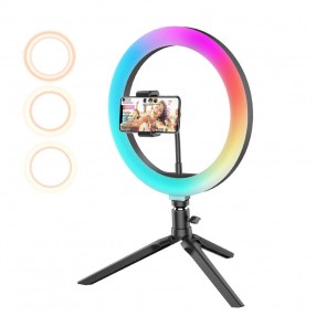 Lampa Circulara LED cu Suport telefon BlitzWolf  BW-SL5 LED Flash Ring RGB