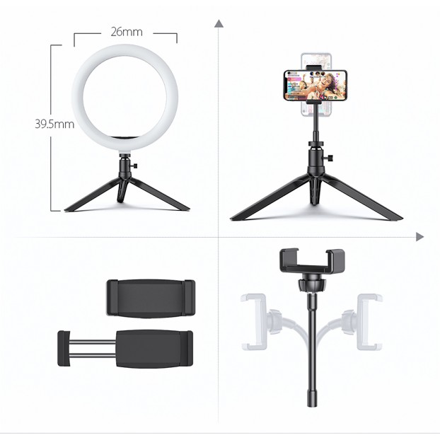 Lampa Circulara LED cu Suport telefon BlitzWolf  BW-SL5 LED Flash Ring RGB