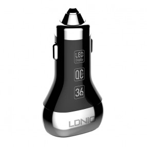 Incarcator Auto LDNIO C2, 2x USB, QC 3.0, LED, 36W - Negru