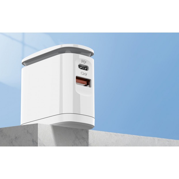 Incarcator de retea cu LED LDNIO A2423C, 1x USB, 1x USB-C, PD, QC 3.0, 25W - Alb Incarcator de retea cu LED LDNIO A2423C, 1x USB, 1x USB-C, PD, QC 3.0, 25W - Alb