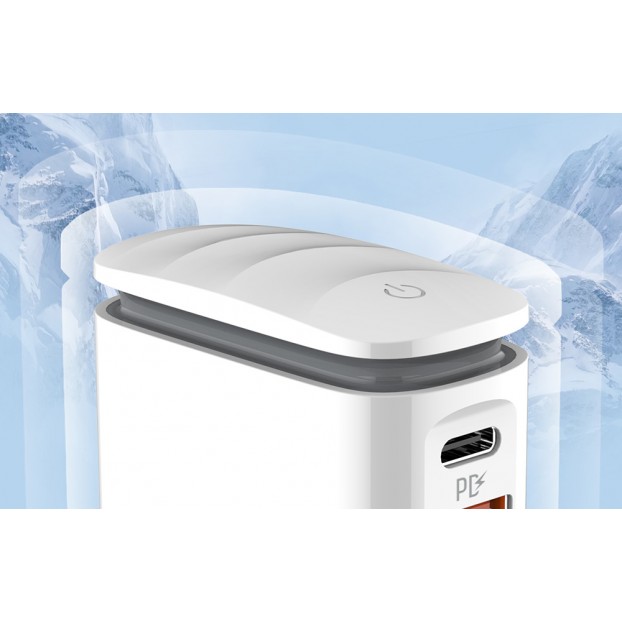 Incarcator de retea cu LED LDNIO A2423C, 1x USB, 1x USB-C, PD, QC 3.0, 25W - Alb Incarcator de retea cu LED LDNIO A2423C, 1x USB, 1x USB-C, PD, QC 3.0, 25W - Alb