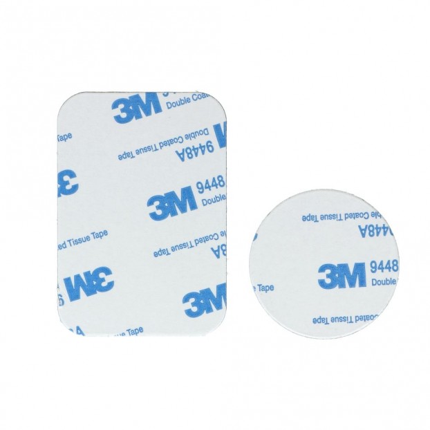 Set 2 Placute metalice cu banda adeziva pentru suporturi auto magnetice - Negru