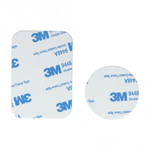 Set 2 Placute metalice cu banda adeziva pentru suporturi auto magnetice - Argintiu